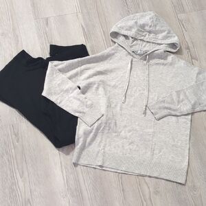 Makers Mark Cashmere Wool Blend Set Wide Leg Pants And Hoodie Cozy Warm Soft